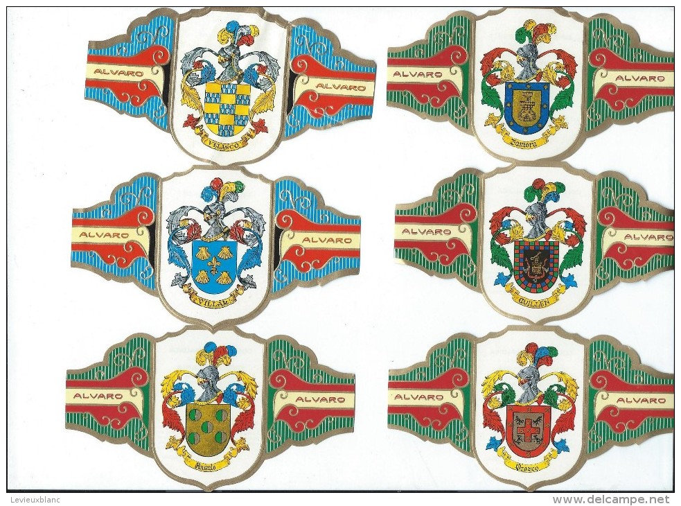 Fabrica De Tabacos/Alvaro/Cigarcanar Ia/ Colecccion Heraldica/ 17Bagues Grand Format/ TENERIFE/Espagne/ Années 80   CIG8 - Sigarenbandjes