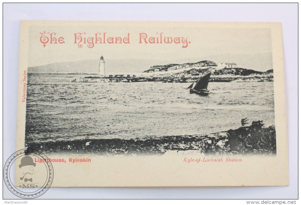 Old Scotland Postcard -Lighthouse, Kyleakin - The Highland Railway, Valentines Series - Ross & Cromarty