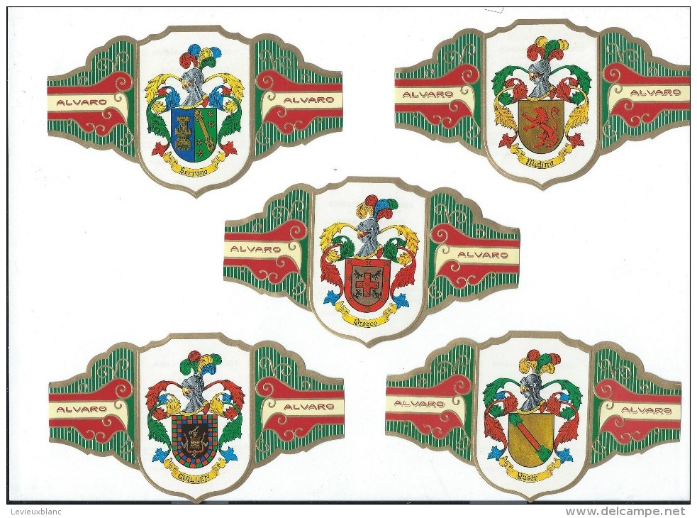 Fabrica De Tabacos/Alvaro/Cigarcanar Ia/ Colecccion Heraldica/ 9 Bagues Grand Format/ TENERIFE/Espagne/ Années 80   CIG9 - Vitolas (Anillas De Puros)