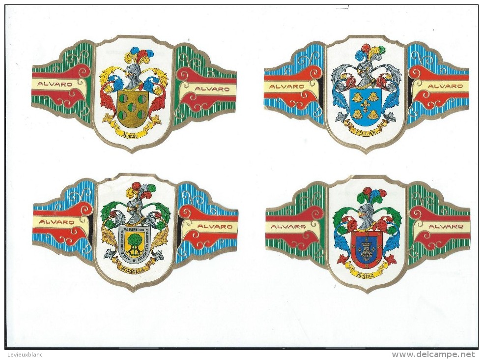 Fabrica De Tabacos/Alvaro/Cigarcanar Ia/ Colecccion Heraldica/ 9 Bagues Grand Format/ TENERIFE/Espagne/ Années 80   CIG9 - Sigarenbandjes