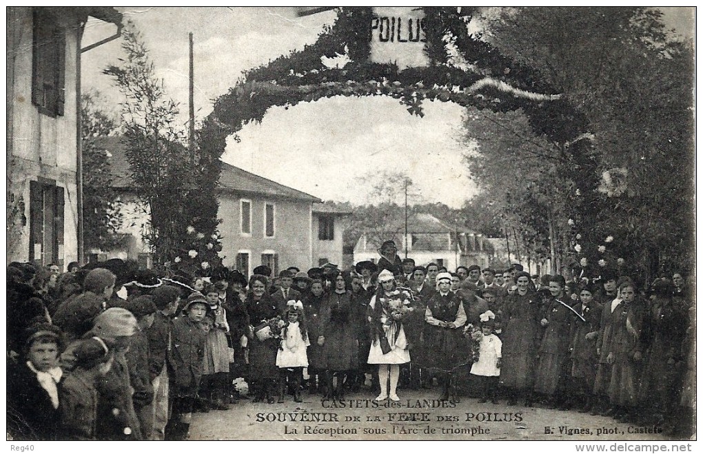 D40 - CASTETS Des LANDES - SOUVENIR DE LA FETE DES POILUS - La Réception Sous L' Arc De Triomphe - Castets