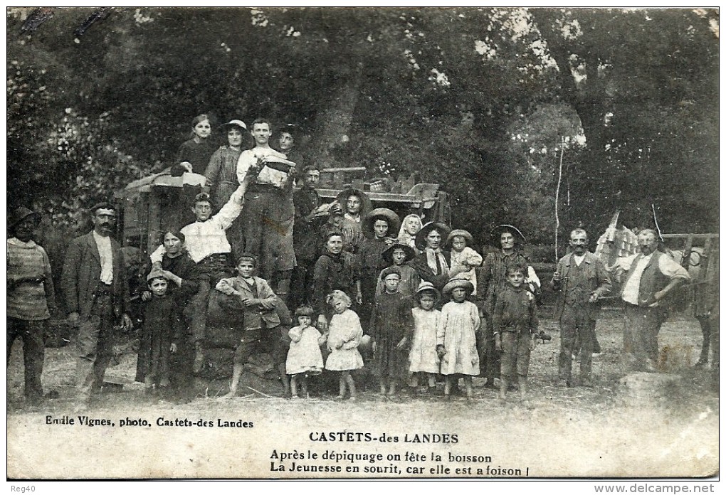 D40 - CASTETS Des LANDES - Après Le Dépiquage On Fete La Boisson - La Jeunesse En Sourit Car Elle Est A Foison - Castets