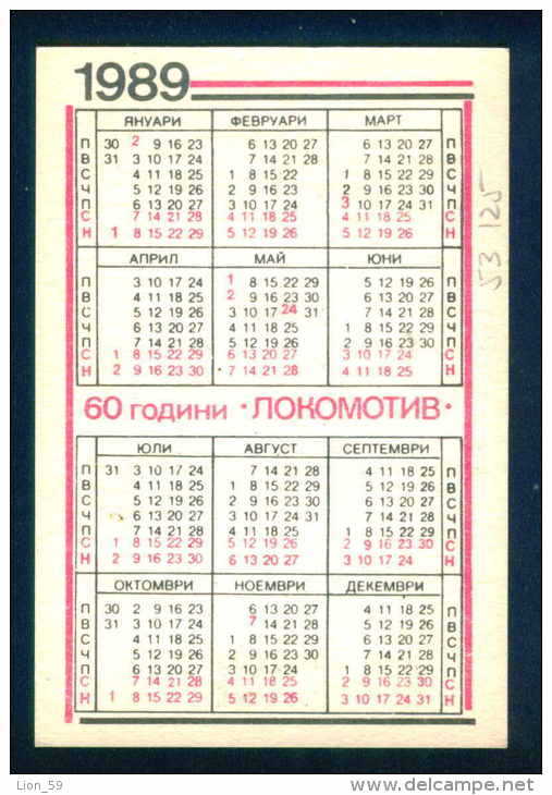 53125A / 1989 SPORT Water Polo Wasserball - Lokomotiv Sofia - Calendar Calendrier Kalender Bulgaria Bulgarie Bulgarien - Grand Format : 1981-90