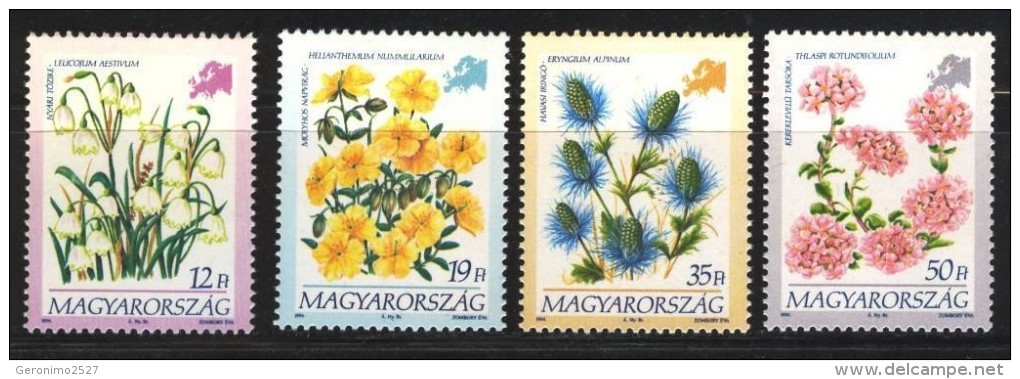 HUNGARY 1994 FLORA Plants EUROPEAN FLOWERS - Fine Set MNH - Nuovi