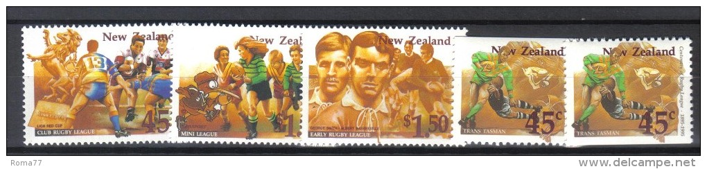 W244 - NUOVA ZELANDA , Serie Yvert N. 1373/1377  **  MNH  Rugby - Ongebruikt