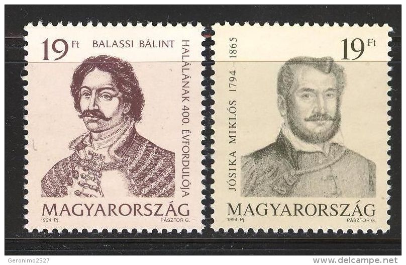 HUNGARY 1994 CULTURE Famous People POETS - Fine Set MNH - Unused Stamps