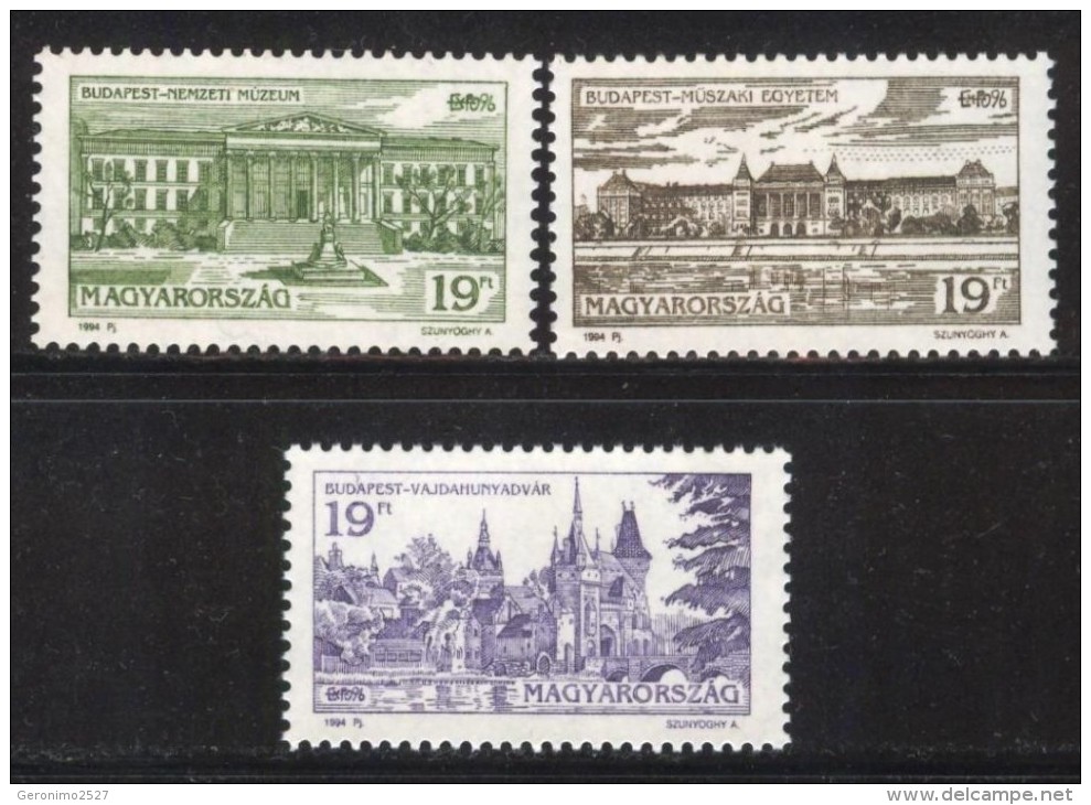 HUNGARY 1994 ARCHITECTURE Buildings Of BUDAPEST - Fine Set MNH - Nuevos