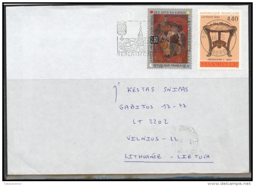 FRANCE Lettre Brief Postal History Envelope FR 011 Circus Design Art Special Cancellation - Covers & Documents