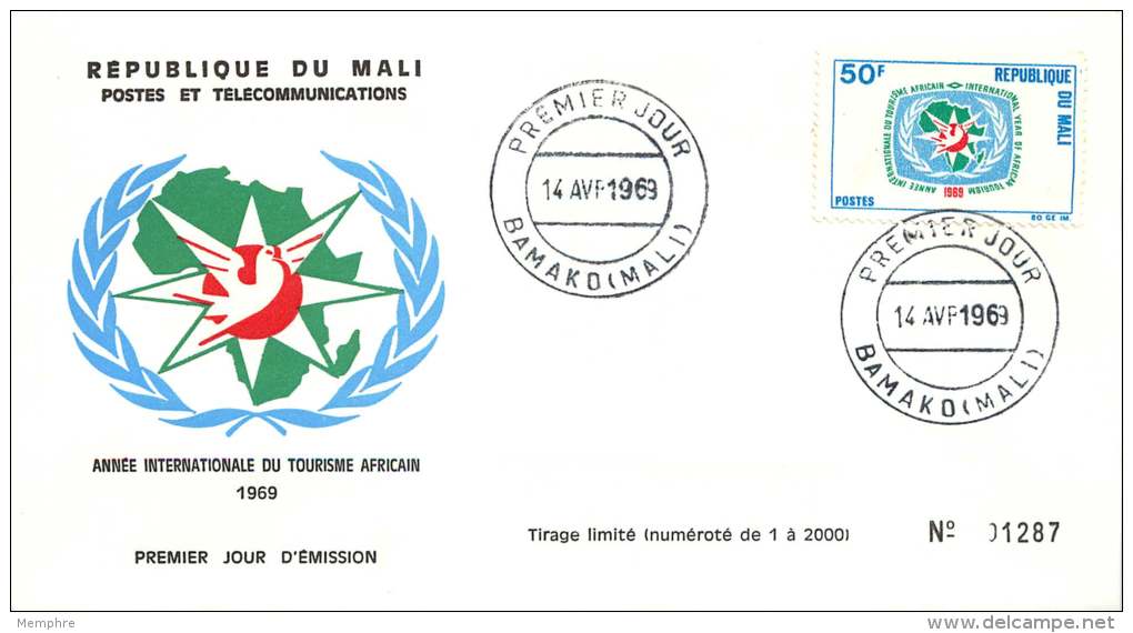 MALI  1969  Année Internationale Du Tourisme Africain     -  FDC Non Adressé - Mali (1959-...)