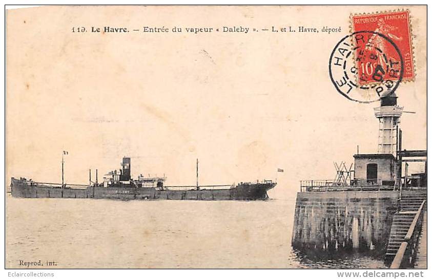 Le Havre   76    Autour Du Thème Bateau  Vapeur Deleby  (un Peu Décollée) - Haven