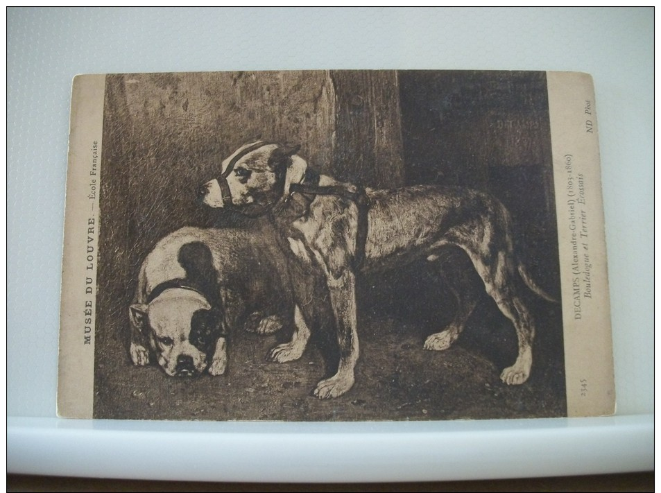 LOT DE 3 CARTES ANCIENNES REPRESENTANT DES PEINTURES SUR LES CHIENS - Perros