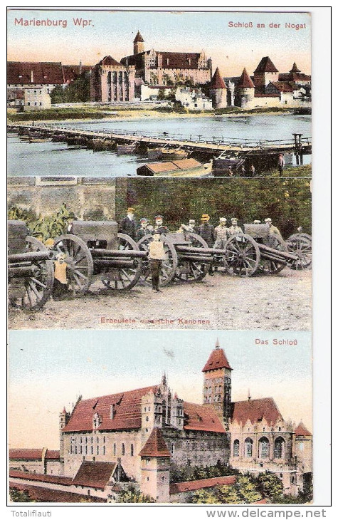 Marienburg Schloß An Der Nogat Erbeutete Russia Canons Feldpost 2.5.1915 Zensur Color - Westpreussen