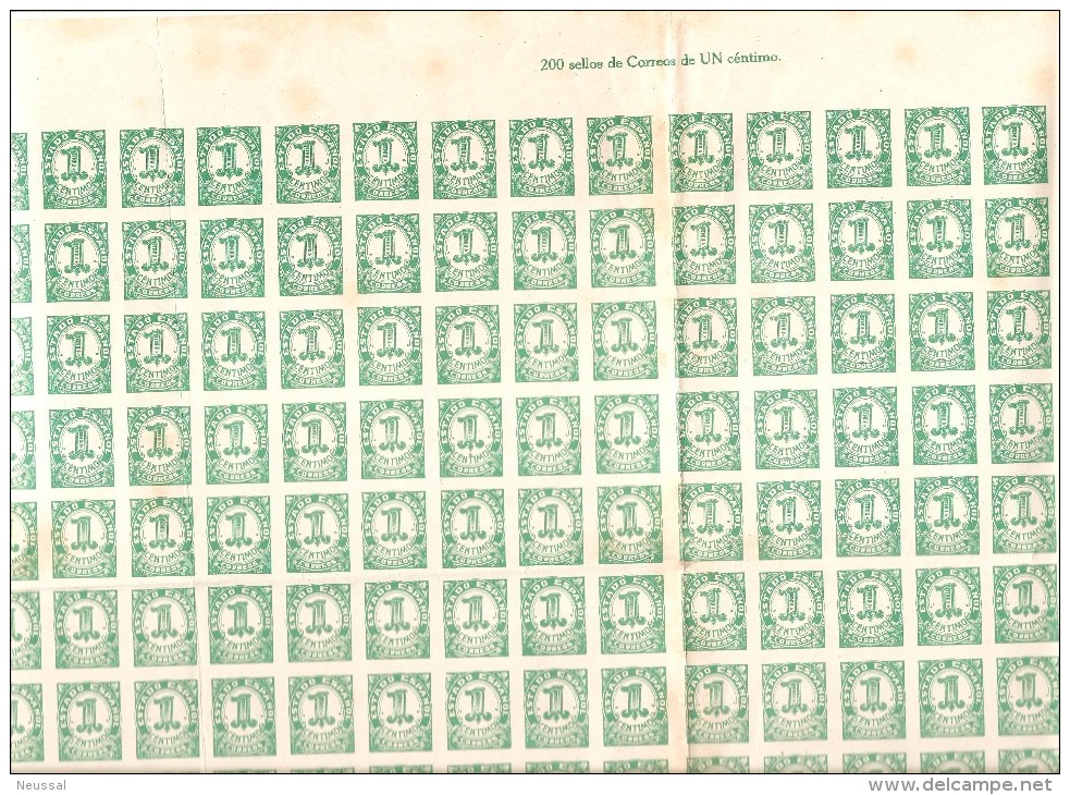 Pliego Entero De 200 Sellos   Sello De Estado Español. - Otros & Sin Clasificación