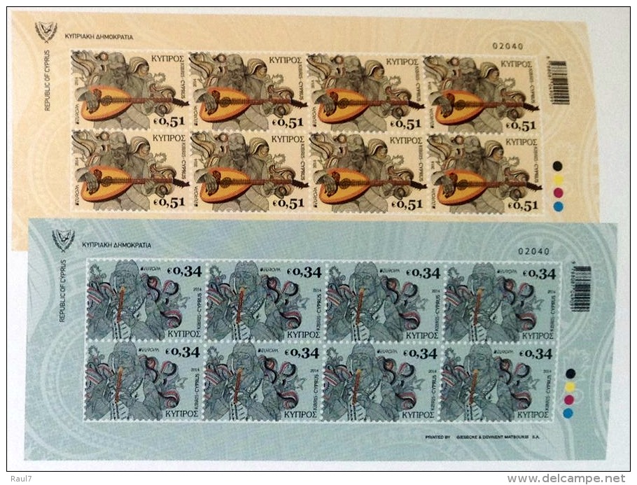 CHYPRE 2014 - Instruments De Musique Nationaux, Europa 2014 - Feuillets Neufs // Mnh Sheetlet - 2014