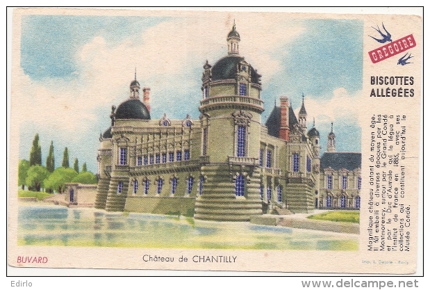 Buvard Petit Format - Biscottes Grégoire - Château De Chantilly - Biscottes