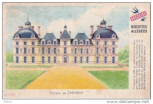 Buvard Petit Format - Biscottes Grégoire - Château De Cheverny - Biscottes