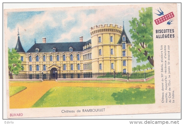 Buvard Petit Format - Biscottes Grégoire - Château Rambouillet - Biscottes