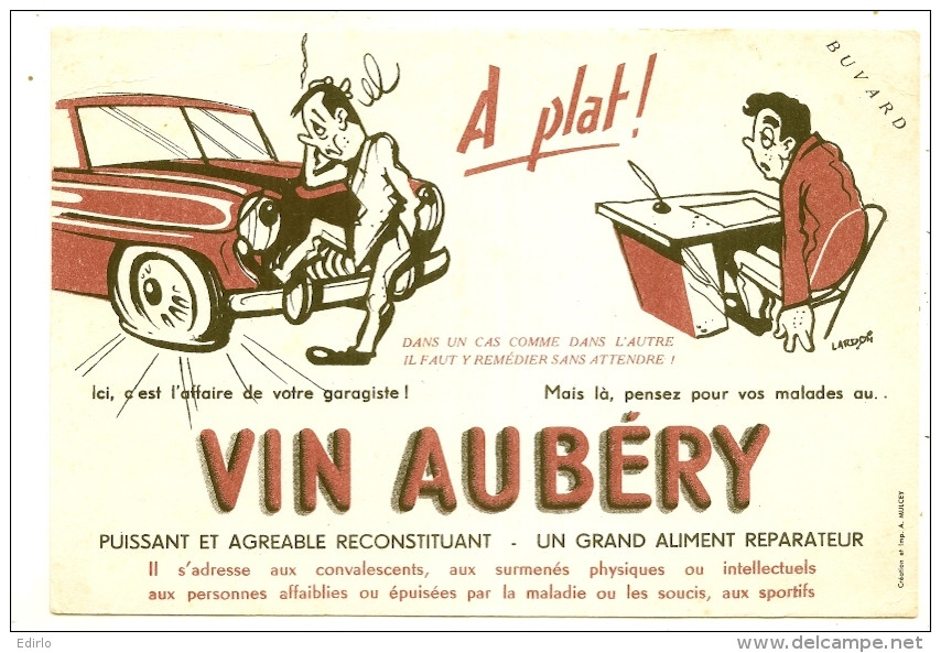 - BUVARD / BLOTTER /  VINS  Aubery  - VIN Et Alcool - V