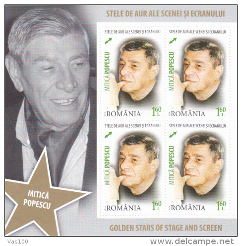 ROMANIA, 2014, GOLDEN STARS, Actor, Cinema, Famous People, Theater, Zodiac, 12 sheets, 4 st/sheet, MNH