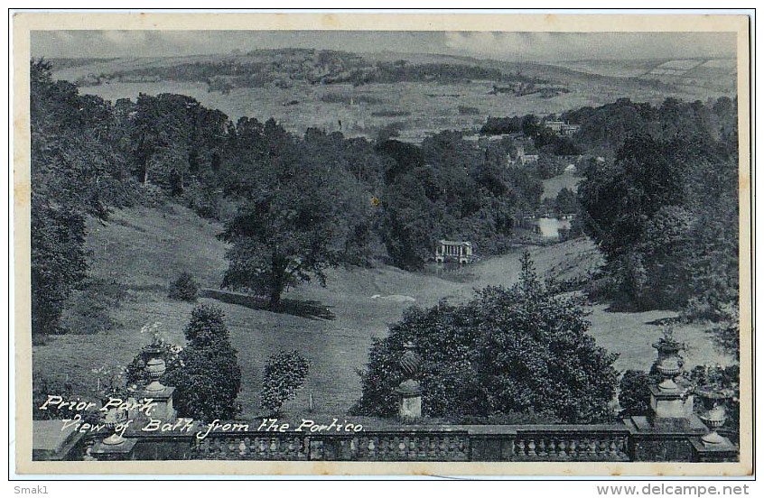 ENGLAND SOMERSET BATH PRIOR PARK VIEW OF BATH FROM THE PORTICO PHOTOG.MARSHALL KEENE ,SUSSEX,OLD POSTCARD - Bath