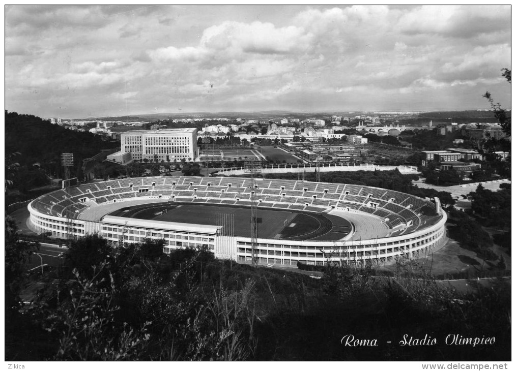 Roma,Olympic Stady,Stadium Olimpique,stade De Football,football Stadium,timbro Meccanico - FIAT 1300 - Stades & Structures Sportives