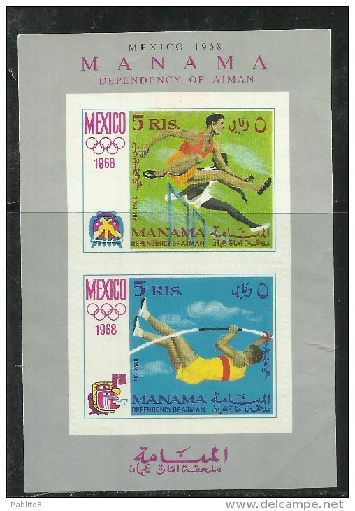 MANAMA 1968 OLYMPIC GAMES MEXICO SOUVENIR SHEET GIOCHI OLIMPICI MESSICO FOGLIETTO USED - Manama