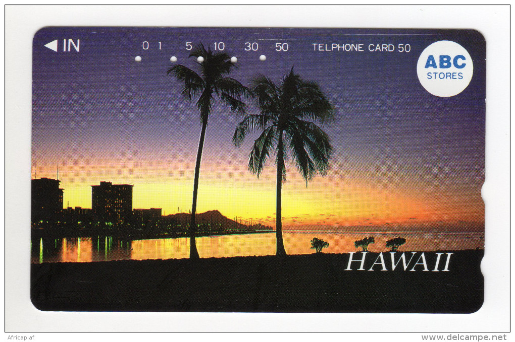 HAWAII  Télécarte Japon PALMIER COUCHER De SOLEIL - Hawaii