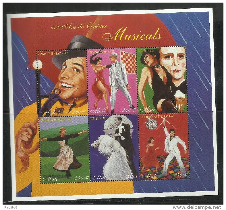 MALI 1997 MUSICALS CENTENARY  100 YEARS CINEMA SHEET FOGLIETTO MNH - Mali (1959-...)