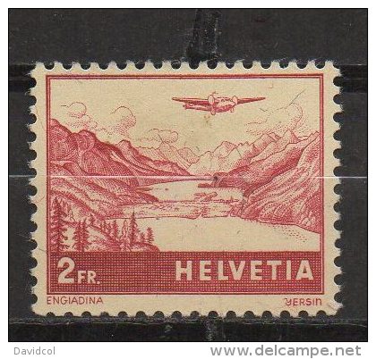 N301- SWITZERLAND / SUIZA.-. 1941 . MI #: 393 . MNG . 2 FR.  PLANE . CV &euro; : 17.00 - Unused Stamps