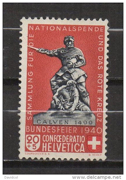 N303- SWITZERLAND / SUIZA.-. 1940 . MI #: 366b . MH  . CV &euro; : 8.00 - Ongebruikt