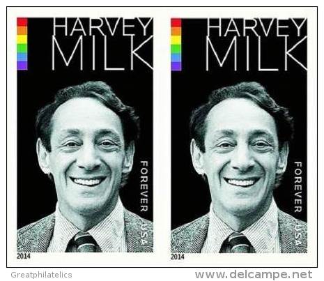 USA 2014 Harvey Milk Imperforated HORIZONTAL PAIR  MNH - Other & Unclassified