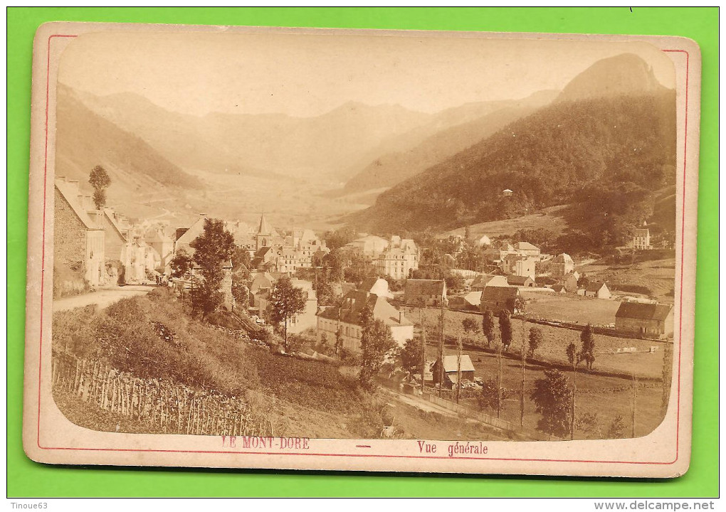 63 - LE MONT-DORE - PHOTO COLLEE SUR CARTON - FIN XIXe DEBUT XXe Siècle - Vue Générale - Le Mont Dore