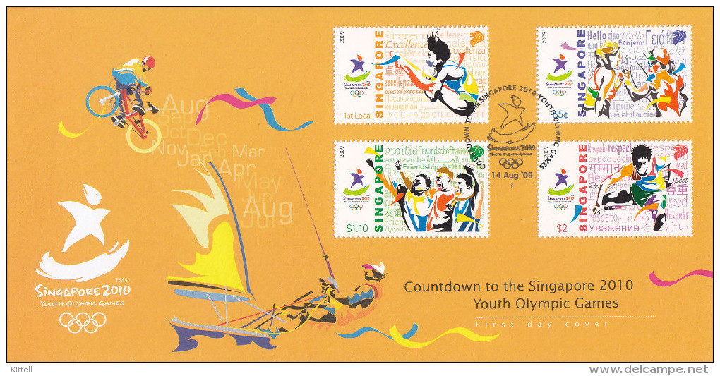 Singapore 2009. Countdown To 2010 Youth Olympics . FDC Olympic Games - Zomer 2014 : Singapore (Olympische Jeugdspelen)