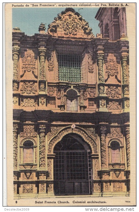 B81717 La Paz Portada De San Francisco Arquitectura Col Bolivia Front/back Image - Bolivia