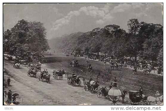 Postcard (Places) - United Kingdom England London Rollen Row Hyde Park - Sonstige & Ohne Zuordnung