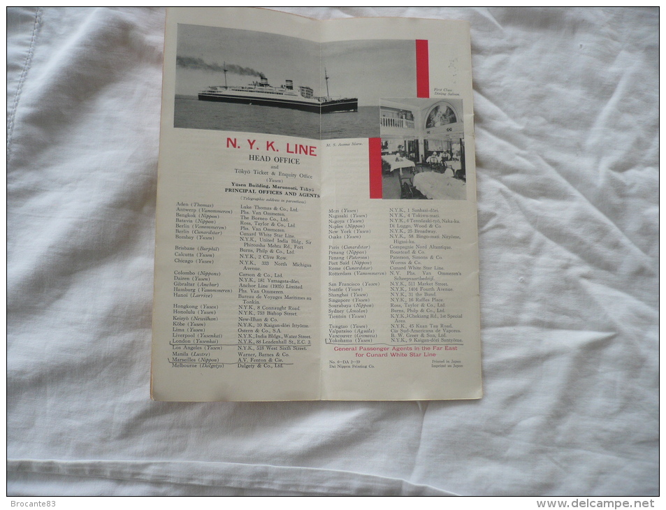 PROGRMME DE LA CROISIERE N.Y.L. LINE  MARS 1939 - Other & Unclassified