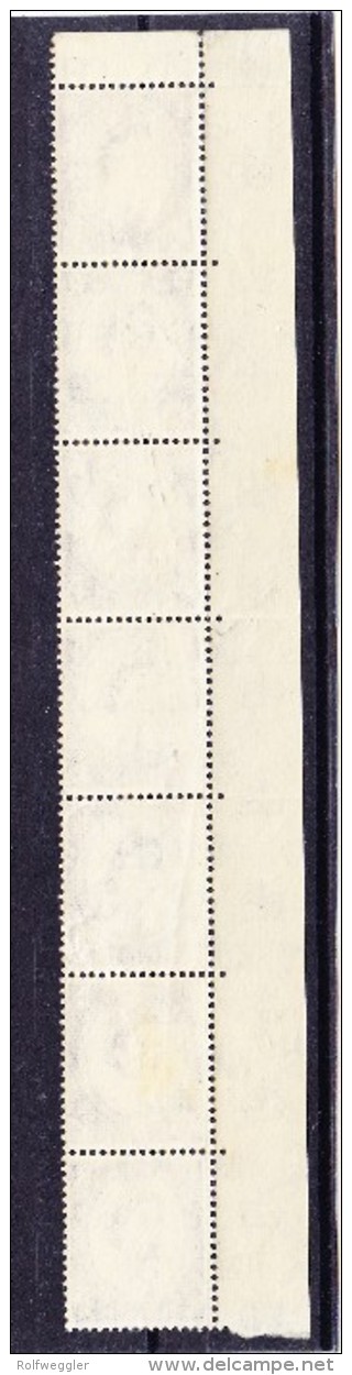 Bogenrandstück Von 7 Marken Elisabeth 2 (3 Pence) - Markante Abart über 5 Marken - Abarten & Kuriositäten