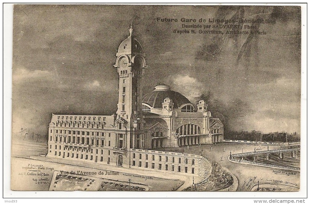 87 - Future Gare De Limoges-Bénédictins - Dessinée Par SAUVADET D´après R. GONTHIER Architecte - 1928 - Limoges