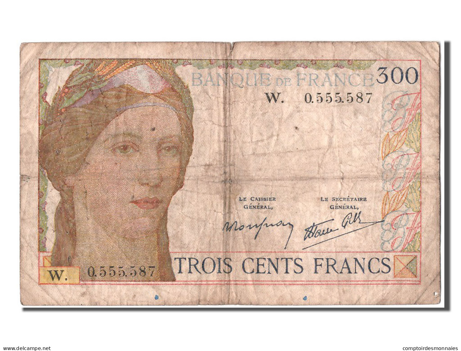 Billet, France, 300 Francs, 300 F 1938-1939, 1938, 1938-11-24, B+, Fayette:29.2 - 300 F 1938-1939