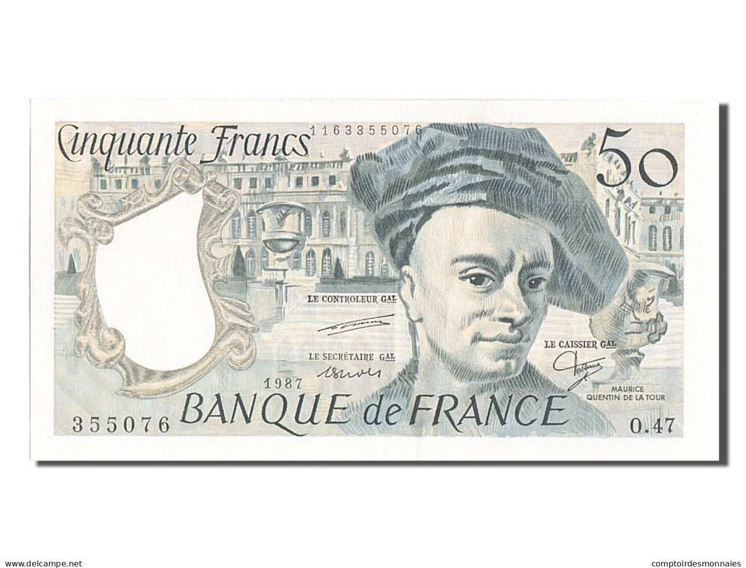 Billet, France, 50 Francs, 50 F 1976-1992 ''Quentin De La Tour'', 1987, SUP - 50 F 1976-1992 ''quentin De La Tour''