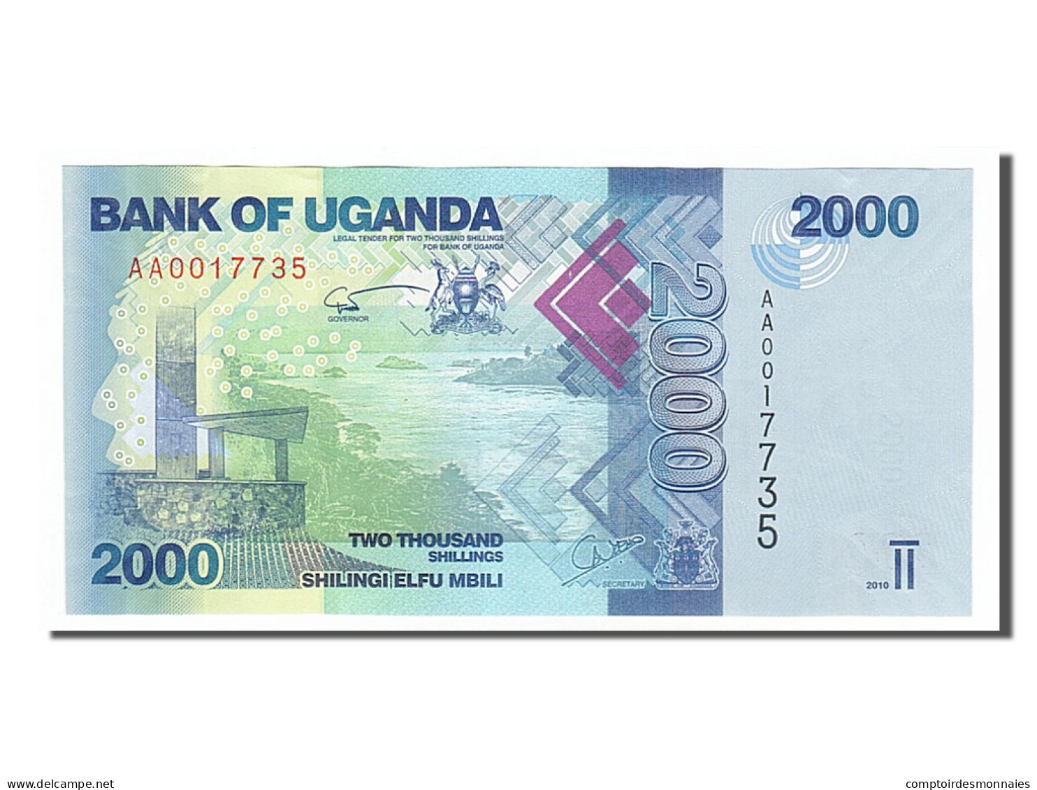 Billet, Uganda, 2000 Shillings, 2010, NEUF - Ouganda