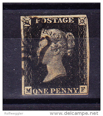 SG #1 - One Penny Black 1840 P 8 Gestempelt - Usati