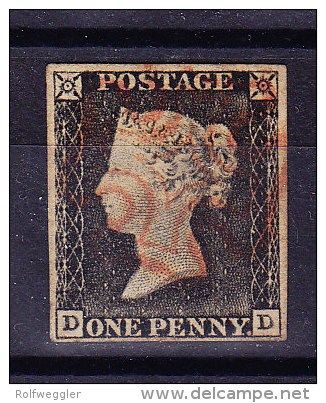 SG #1 - One Penny Black 1840 P17 Gestempelt - Oblitérés