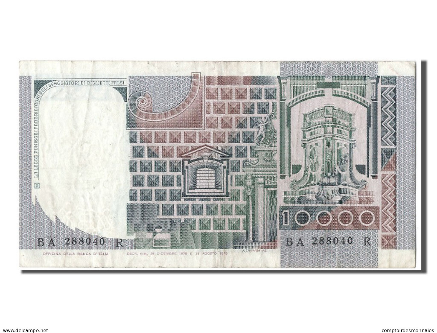 Billet, Italie, 10,000 Lire, 1978, 1978-12-29, TTB - 10.000 Lire