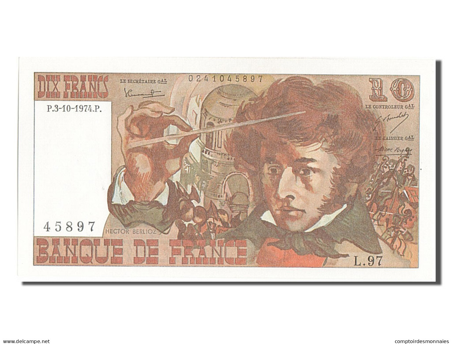 Billet, France, 10 Francs, 10 F 1972-1978 ''Berlioz'', 1974, 1974-10-03, SPL - 10 F 1972-1978 ''Berlioz''