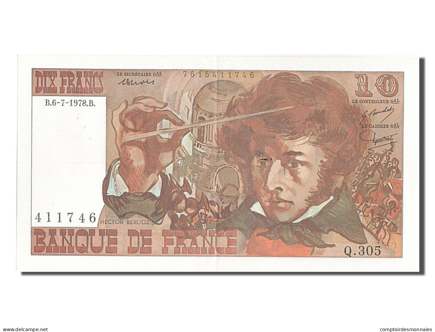 Billet, France, 10 Francs, 10 F 1972-1978 ''Berlioz'', 1978, 1978-07-06, TTB+ - 10 F 1972-1978 ''Berlioz''
