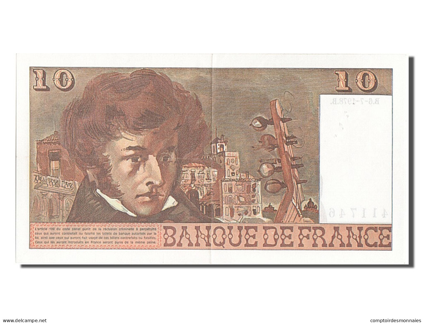 Billet, France, 10 Francs, 10 F 1972-1978 ''Berlioz'', 1978, 1978-07-06, TTB+ - 10 F 1972-1978 ''Berlioz''