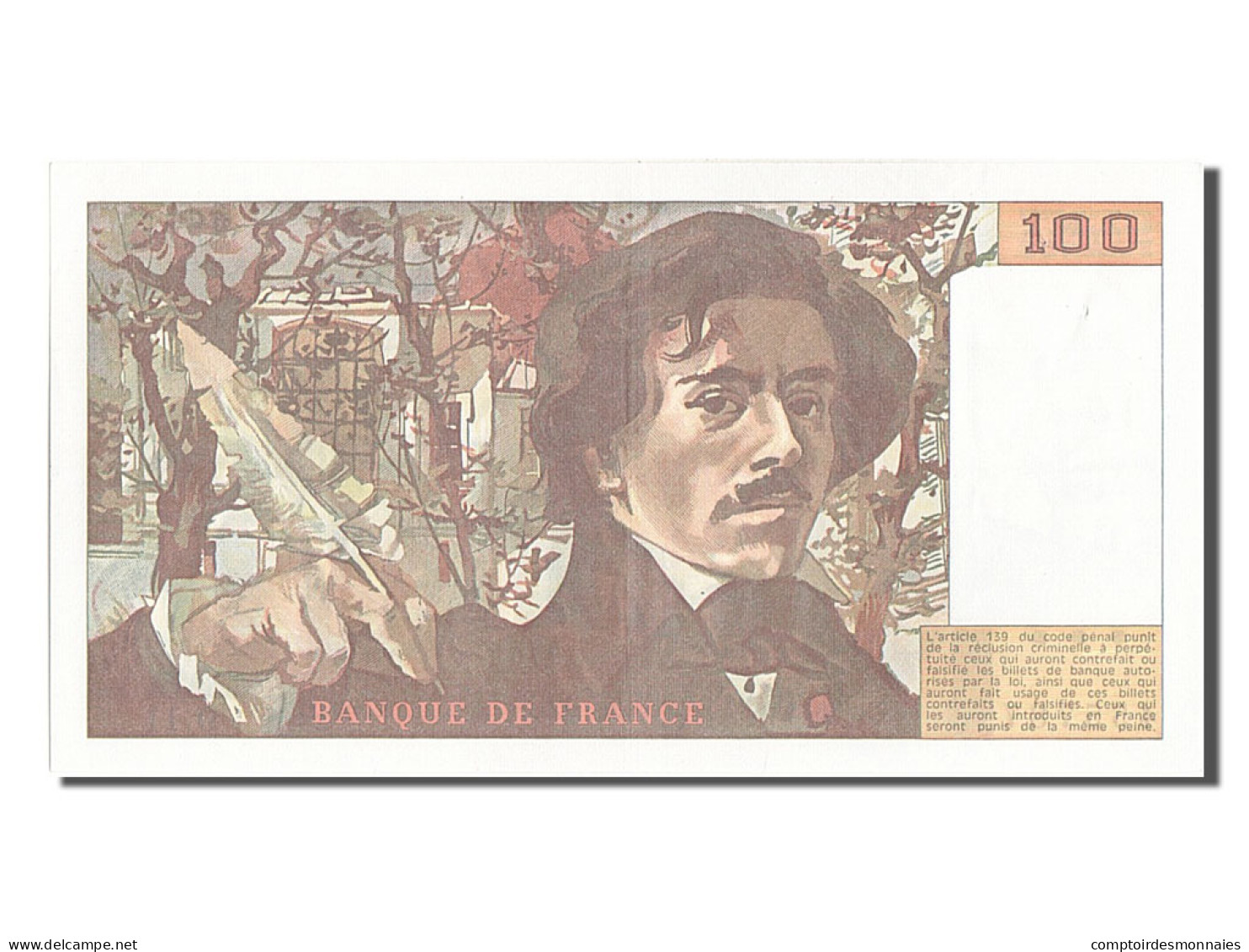 Billet, France, 100 Francs, 100 F 1978-1995 ''Delacroix'', 1979, TTB+ - 100 F 1978-1995 ''Delacroix''