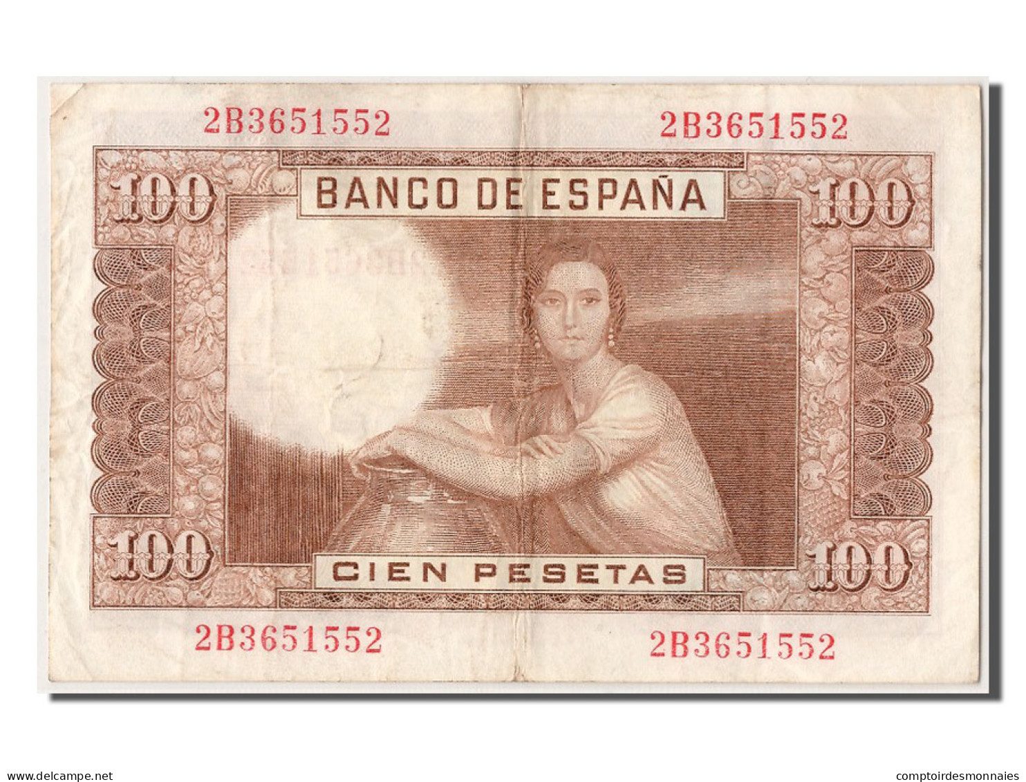 Billet, Espagne, 100 Pesetas, 1953, 1953-04-07, TTB - 100 Pesetas