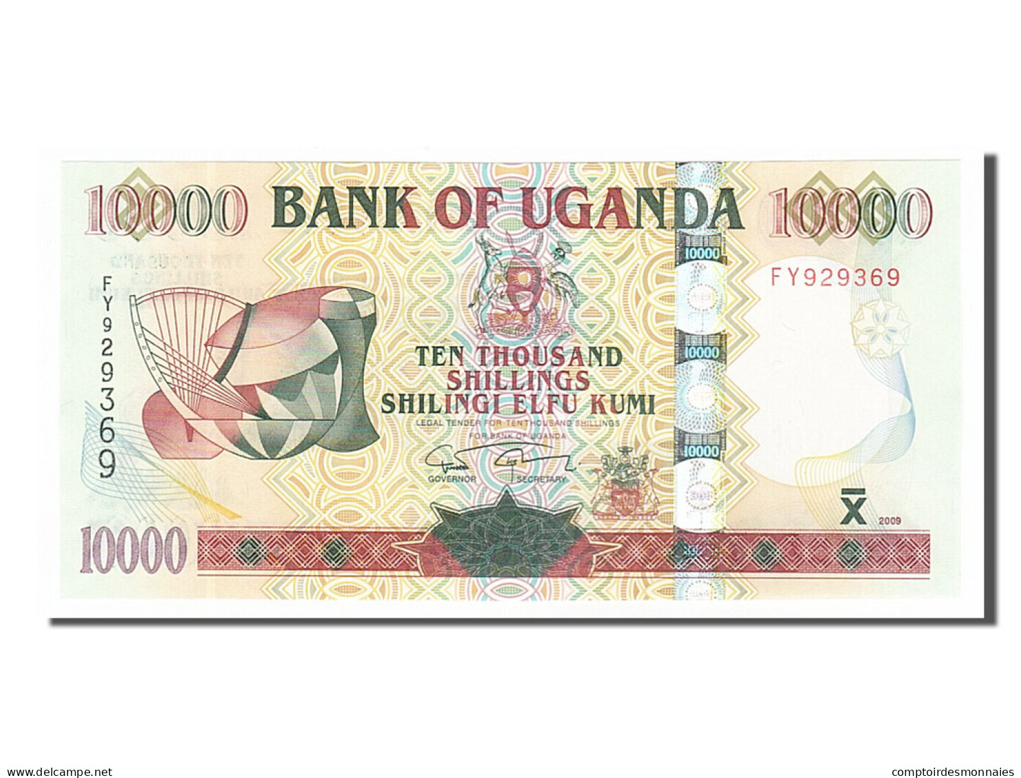 Billet, Uganda, 10,000 Shillings, 2009, NEUF - Ouganda